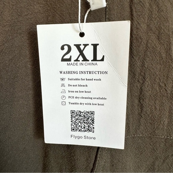 NWT Flygo 100% Cotton Bib Overalls Loose Fit Wide Leg Jumpsuits Romper XXL - Picture 6 of 9